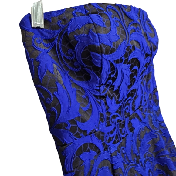 JS Collections Royal blue /Black Strapless High-low Party Dress Ballgown - Picture 7 of 17